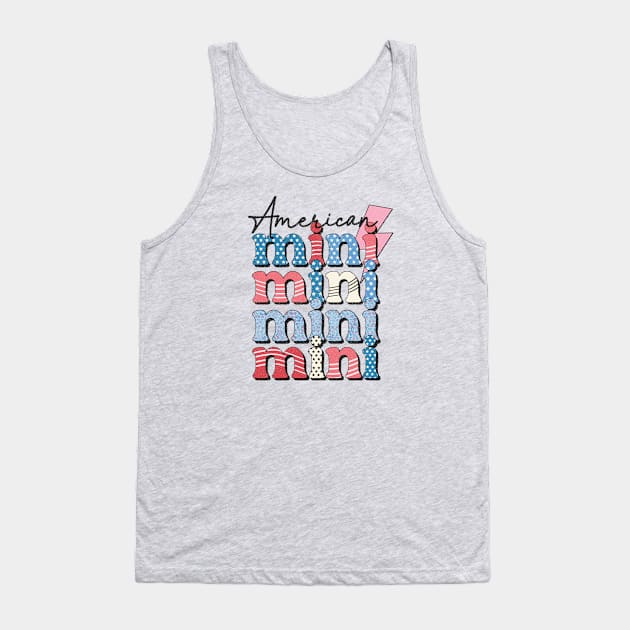 American retro Mini red white blue mama Tank Top by PixieMomma Co